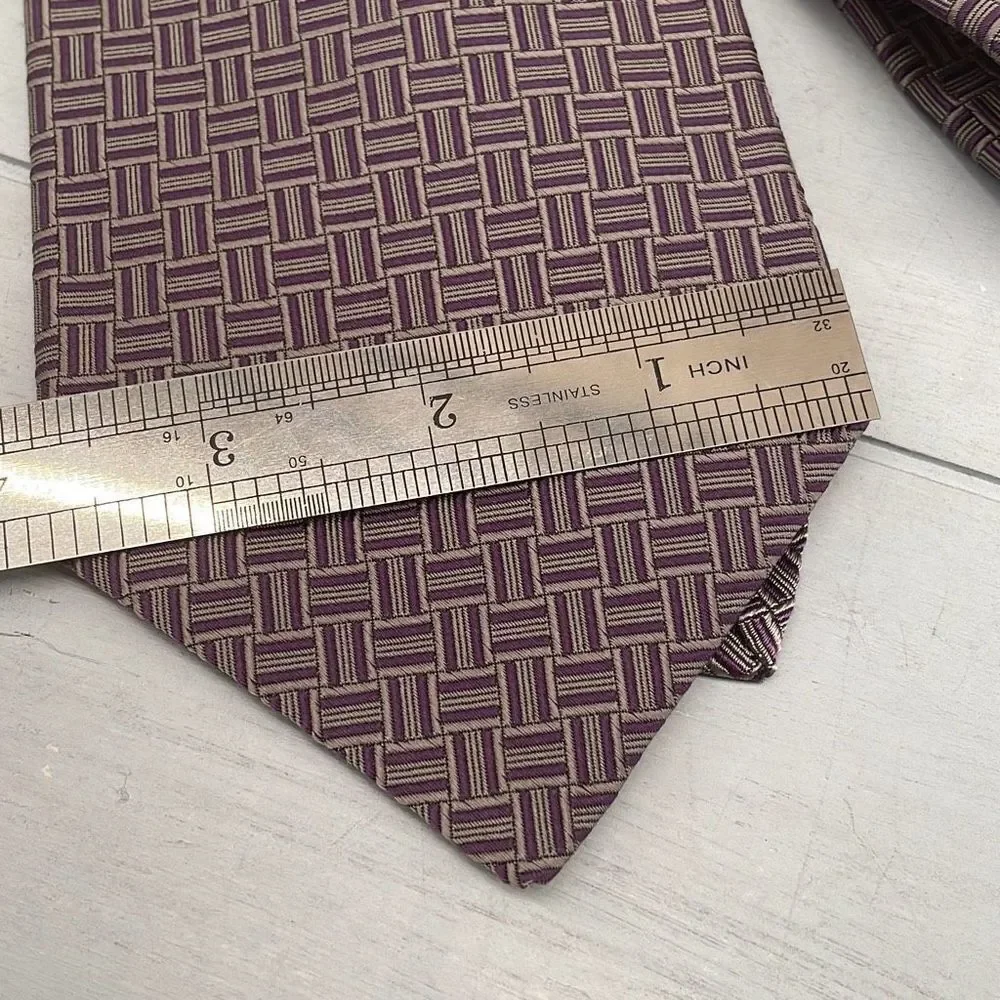 Brooks Brothers Ties For Mens Wide Violet Gray Geometric‎ Wide Golden Fleece USA
